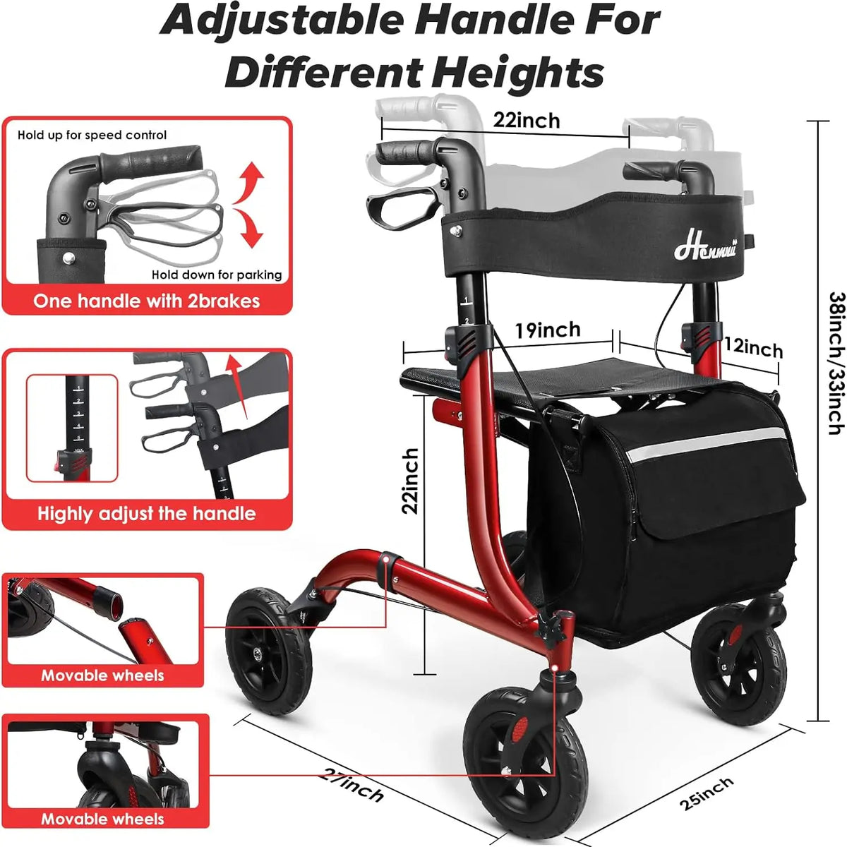 Henmnii Freedom Rollator - Empowering Independence